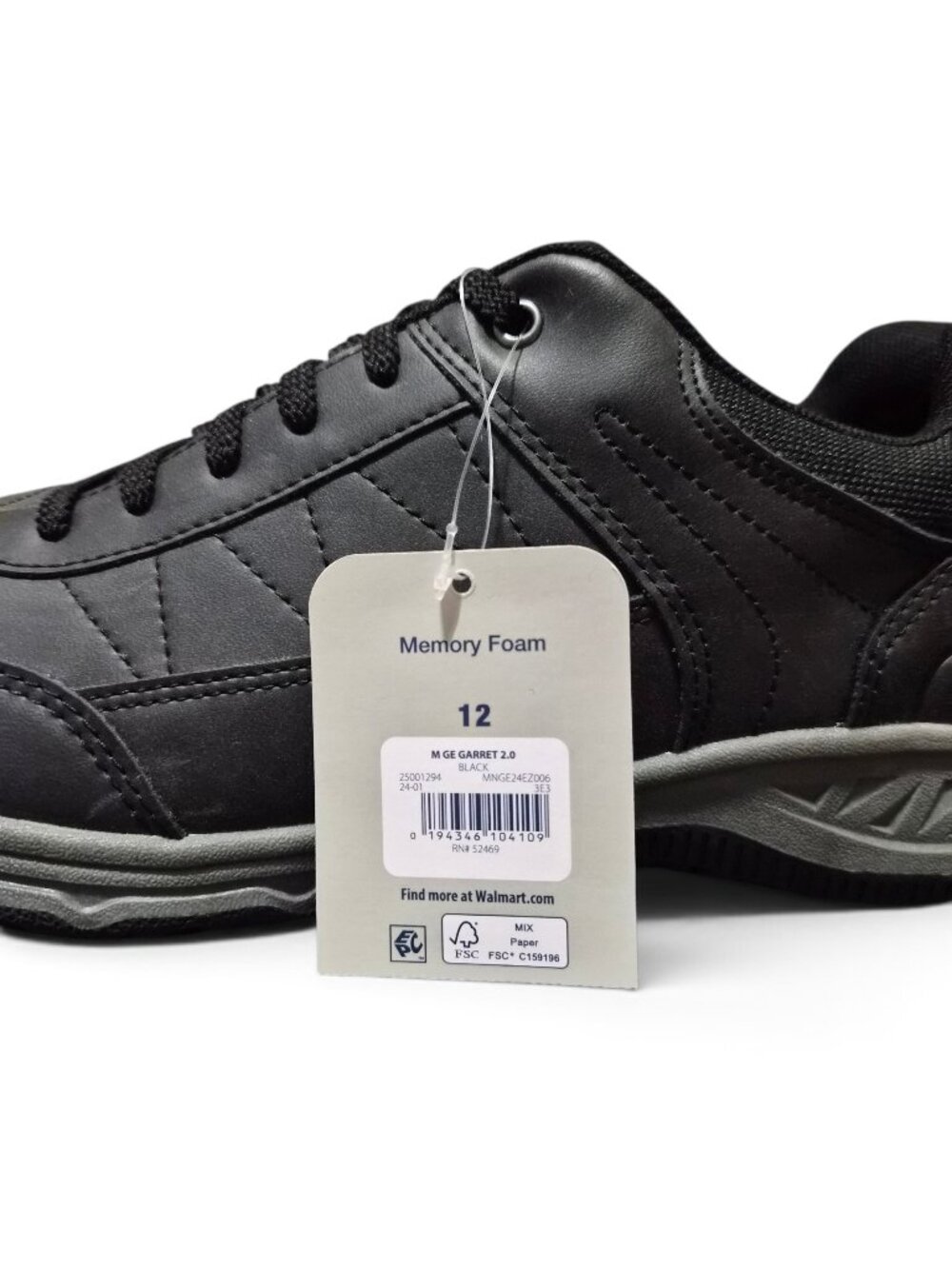 George Men's Casual Shoes Garret 2.0 Memory Foam Lace Up Sz 12 Lightweight Black - Picture 8 of 8
